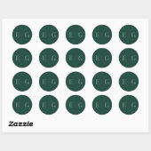 Sticker Rond Élégant minimal Mariage moderne Enveloppe Carré Cl (Feuille)