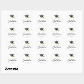 Sticker Rond Elegant Minimal Minimalist Graduation (Feuille)