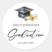 Sticker Rond Elegant Minimal Minimalist Graduation (Devant)