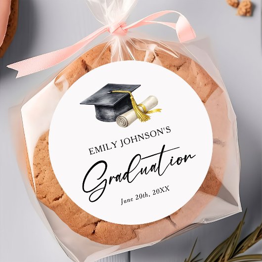 Sticker Rond Elegant Minimal Minimalist Graduation