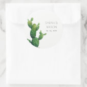 Sticker Rond Élégant minimal Poted Cactus Green Foliage (Sac)
