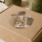 Sticker Rond Elegant Minimal Pottery Photo Collage Packaging