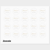 Sticker Rond Elegant Minimalist Gold Script Birthday Thank you (Feuille)