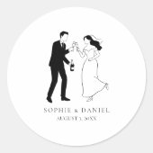 Sticker Rond Élégant Minimaliste Classique (Devant)