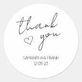 Sticker Rond Élégant minimaliste Mariage (Devant)