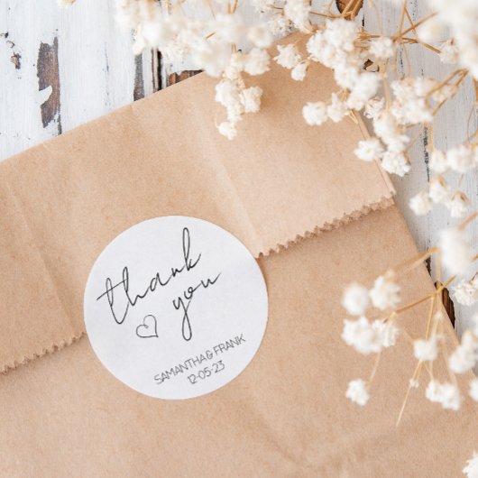 Sticker Rond Élégant minimaliste Mariage