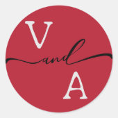 Sticker Rond Élégant minimaliste Mariage (Devant)