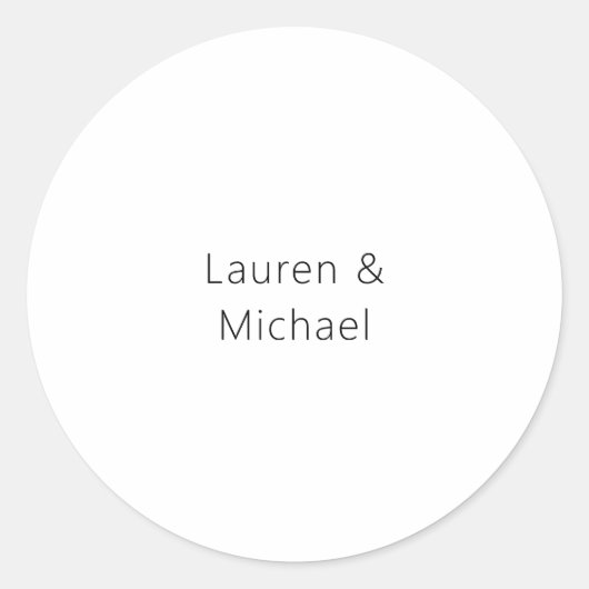 Sticker Rond Élégant minimaliste mariage noir blanc clair (Devant)