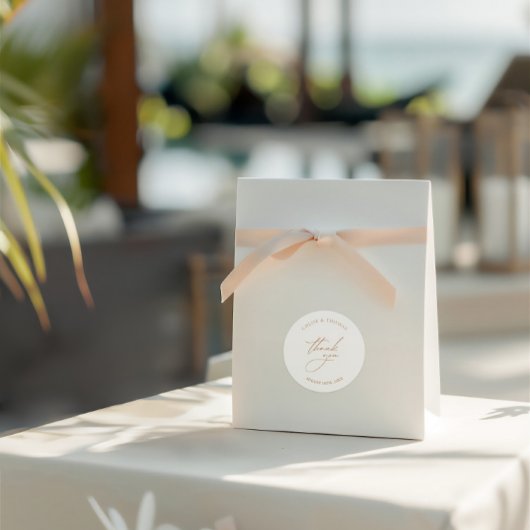 Sticker Rond Élégant minimaliste Merci Mariage