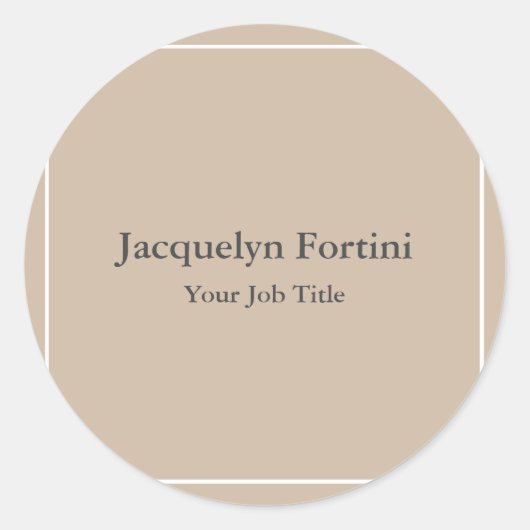 Sticker Rond Élégant minimaliste moderne (Devant)