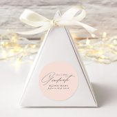 Sticker Rond Élégant minimaliste Script Blush Graduation