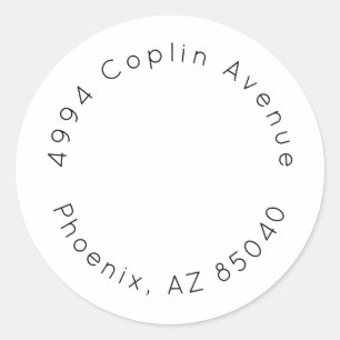 Sticker Rond Élégant Minimaliste Simple Baby shower Adresse