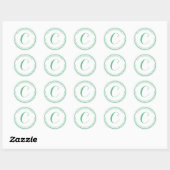 Sticker Rond Élégant Mint Argent Foil Stripe Monogramme Adresse (Feuille)