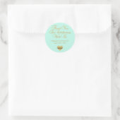 Sticker Rond Elégant MINT Gold Merci Mariage (Sac)