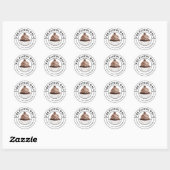 Sticker Rond Élégant Mocha Cupcake Texte courbe (Feuille)
