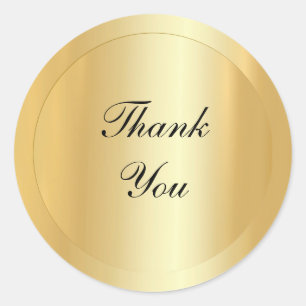 Sticker Rond Élégant Modèle moderne Faux Gold Merci texte