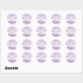 Sticker Rond Élégant Modèle Violet Clair Argenté pour Quinceane (Feuille)