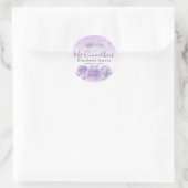Sticker Rond Élégant Modèle Violet Clair Argenté pour Quinceane (Sac)