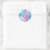 Sticker Rond Élégant Moder Girly Lips Holographique (Sac)