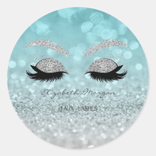 Sticker Rond Elégant Moder Glittery Bokeh, Parties scintillant (Devant)