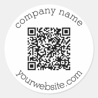 Sticker Rond Elegant Modern Custom QR Code & Text Business