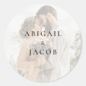 Sticker Rond Elegant Modern Photo Wedding (Devant)