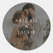 Sticker Rond Elegant Modern Photo Wedding (Devant)