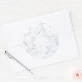 Sticker Rond Elegant Modern White Marble (Enveloppe)