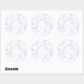 Sticker Rond Elegant Modern White Marble (Feuille)