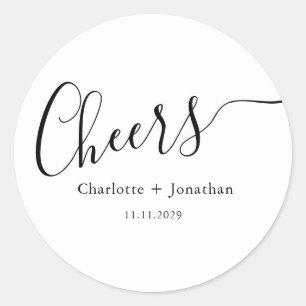 Sticker Rond Élégant moderne applis script minimaliste mariage