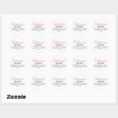 Sticker Rond Élégant moderne Décontracté Girly Chic Rose Dusty  (Feuille)