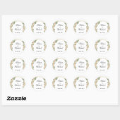 Sticker Rond Elegant Moderne Fleurs Arc de mariage (Feuille)