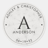 Sticker Rond Élégant moderne fumée Mariage noir (Devant)