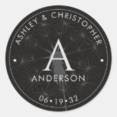 Sticker Rond Élégant moderne fumée Mariage noir (Devant)