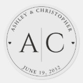 Sticker Rond Élégant moderne fumée Mariage noir (Devant)