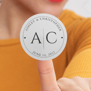 Sticker Rond Élégant moderne fumée Mariage noir