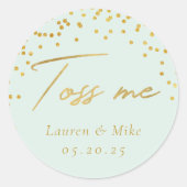 Sticker Rond Elégant moderne Jetez-moi Mariage Confetti Favoris (Devant)
