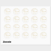 Sticker Rond Elégant moderne Jetez-moi Mariage Confetti Favoris (Feuille)