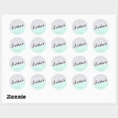 Sticker Rond Élégant moderne parties scintillant argent vert me (Feuille)