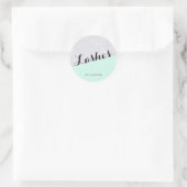 Sticker Rond Élégant moderne parties scintillant argent vert me (Sac)