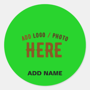 STICKER ROND ÉLÉGANT MODERNE PERSONNALISÉ LIME VERT VÉRIFIÉ MAR