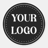 Sticker Rond élégant, moderne, raffiné et éditable. (Devant)