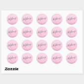 Sticker Rond Élégant moderne rose rose parties scintillant maqu (Feuille)