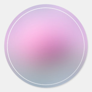 Sticker Rond Élégant Moderne Violet Rose Template Vierge