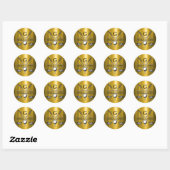 Sticker Rond Élégant Monogr... (Feuille)