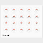 Sticker Rond Élégant Monogramme Floral Script Mariage (Feuille)