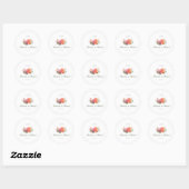 Sticker Rond  Élégant Monogramme Floral Script Mariage (Feuille)