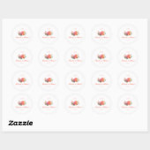 Sticker Rond Élégant Monogramme Floral Script Mariage (Feuille)