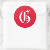 Sticker Rond Élégant Monogramme G (Sac)