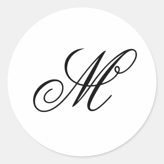 Sticker Rond Élégant Monogramme initial (Devant)